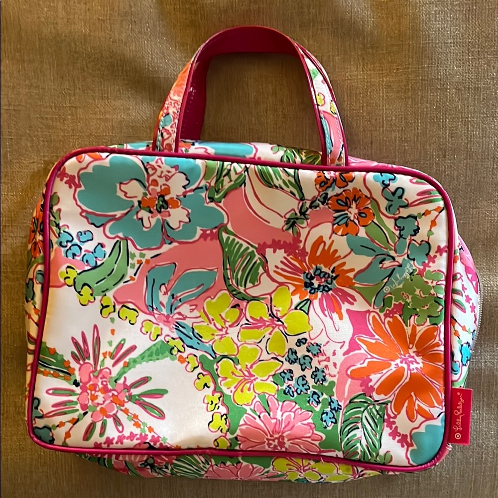 Lilly Pulitzer Floral Pink Makeup Bag